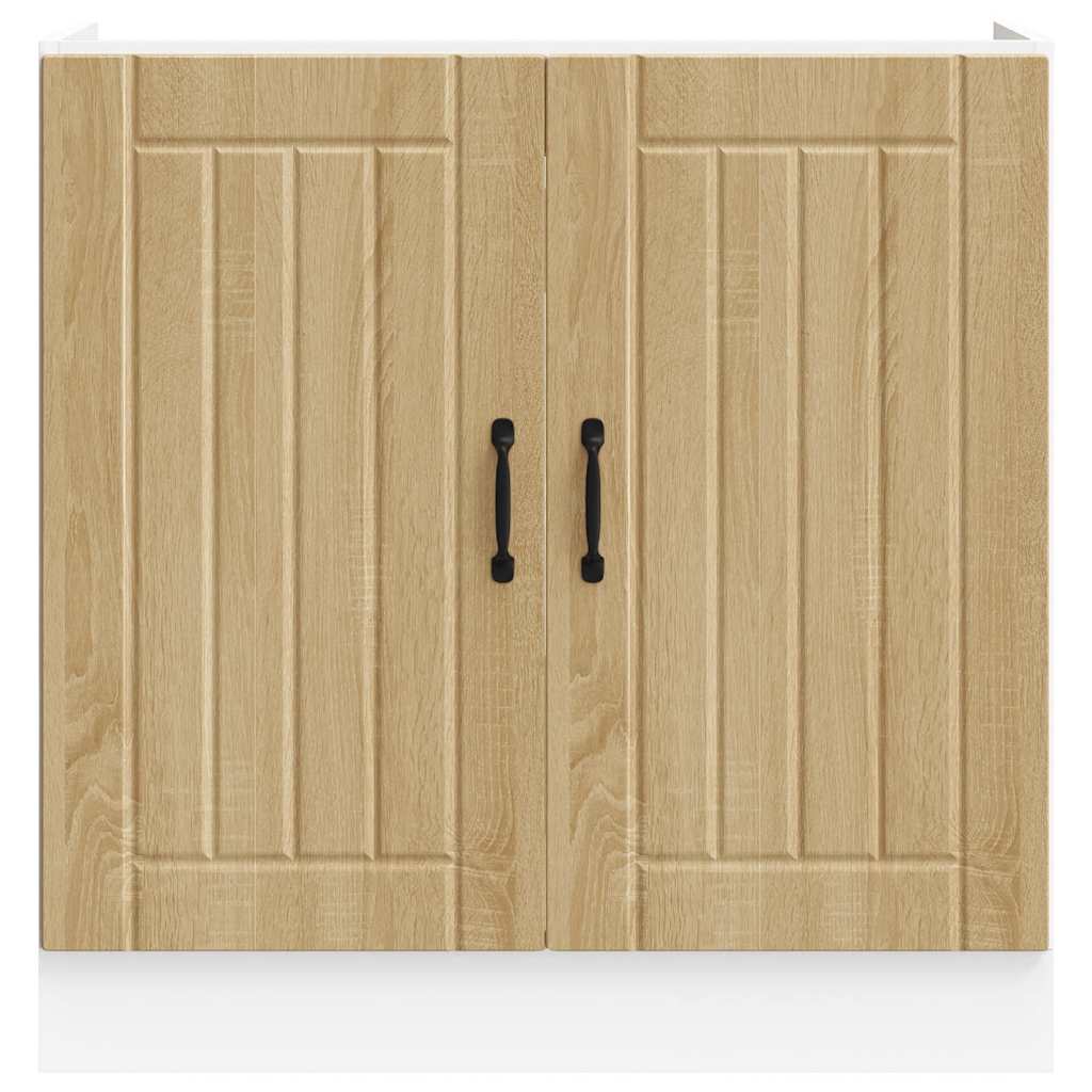 Spoelbakonderkast Lucca bewerkt hout sonoma eikenkleurig is nu te koop bij PeponiXL, paradijselijk wonen!