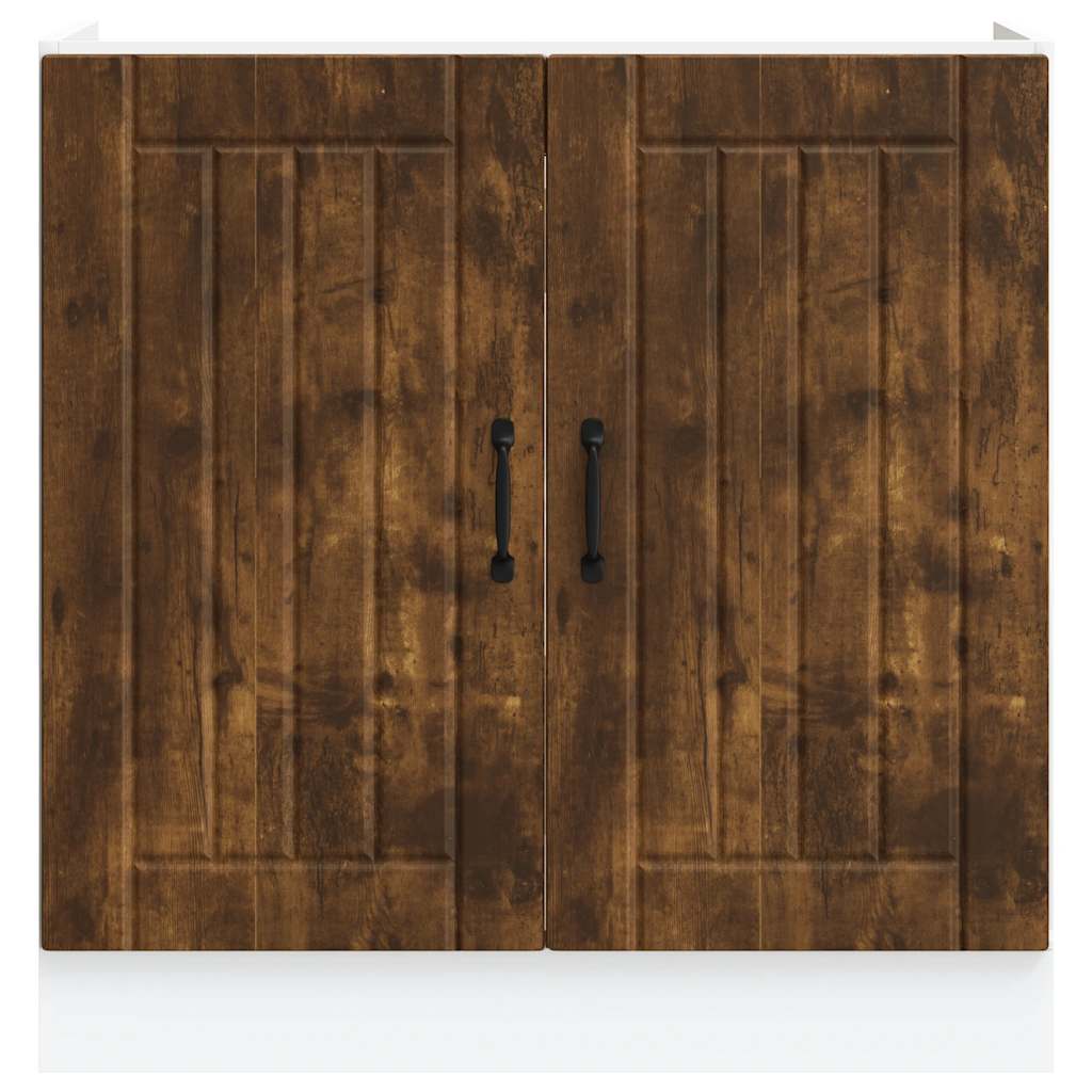 Spoelbakonderkast Lucca bewerkt hout gerookt eikenkleurig is nu te koop bij PeponiXL, paradijselijk wonen!