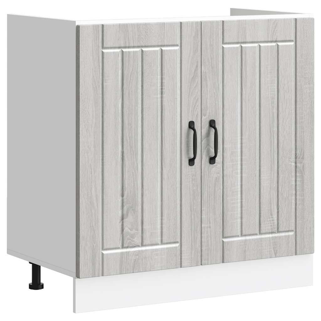 Spoelbakonderkast Lucca bewerkt hout grijs sonoma eiken is nu te koop bij PeponiXL, paradijselijk wonen!
