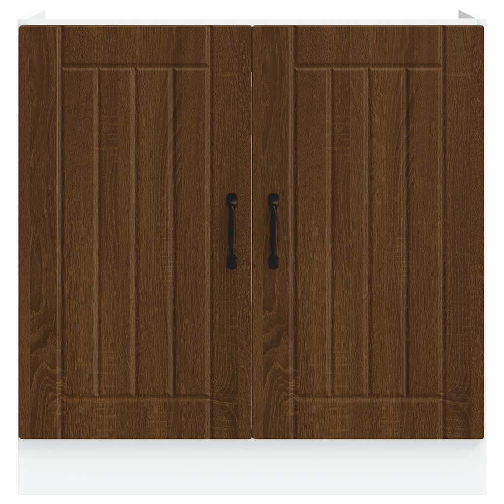 Spoelbakonderkast Lucca bewerkt hout bruin eikenkleur is nu te koop bij PeponiXL, paradijselijk wonen!
