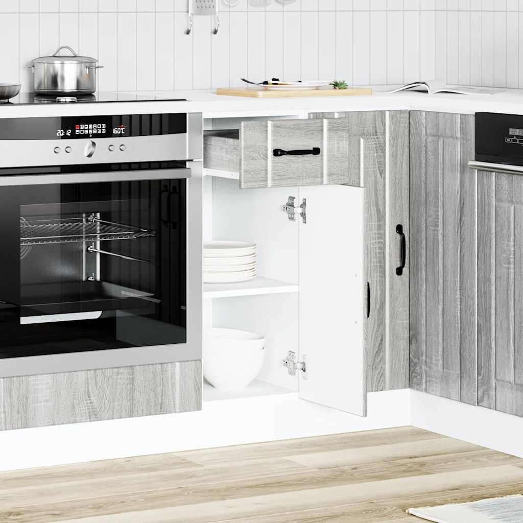 Onderkast Lucca bewerkt hout grijs sonoma eikenkleur is nu te koop bij PeponiXL, paradijselijk wonen!