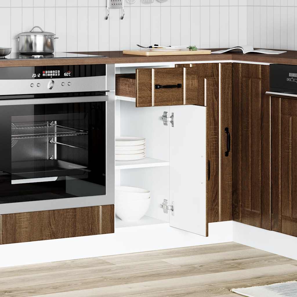 Onderkast Lucca bewerkt hout bruin eikenkleur is nu te koop bij PeponiXL, paradijselijk wonen!