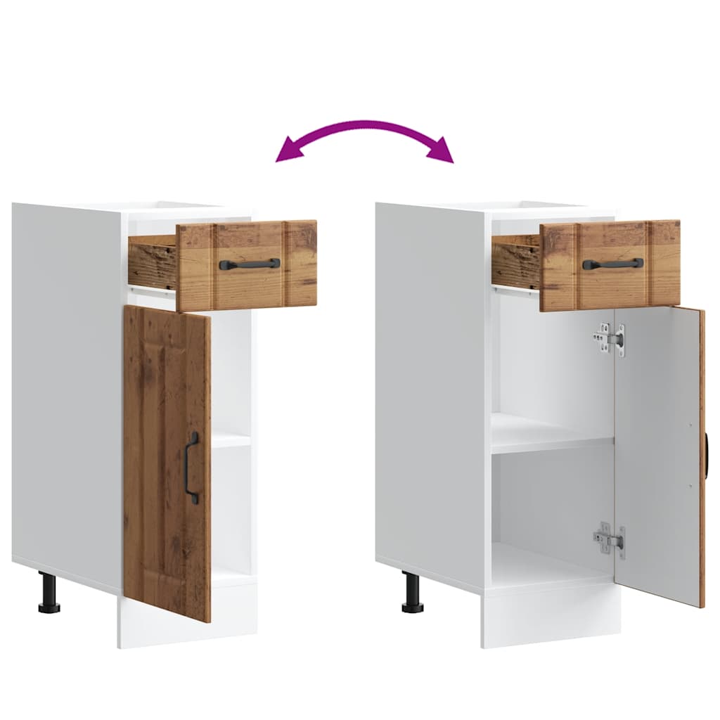 Onderkast Lucca bewerkt hout oud houtkleurig is nu te koop bij PeponiXL, paradijselijk wonen!