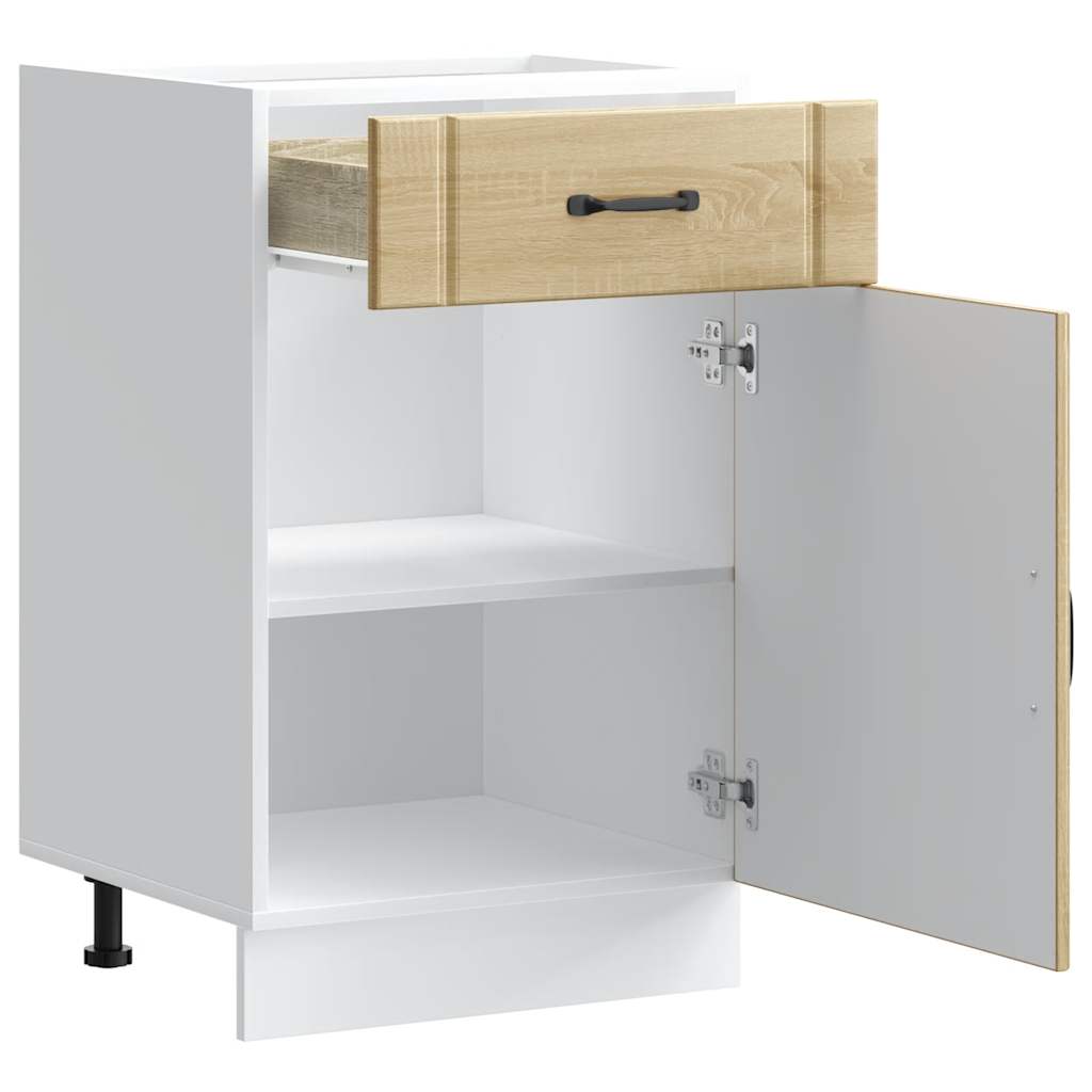 Onderkast Lucca bewerkt hout sonoma eikenkleurig is nu te koop bij PeponiXL, paradijselijk wonen!