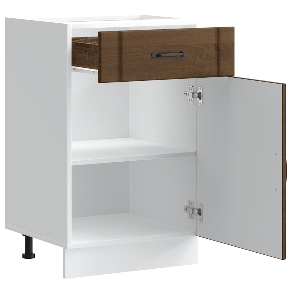 Onderkast Lucca bewerkt hout bruin eikenkleur is nu te koop bij PeponiXL, paradijselijk wonen!