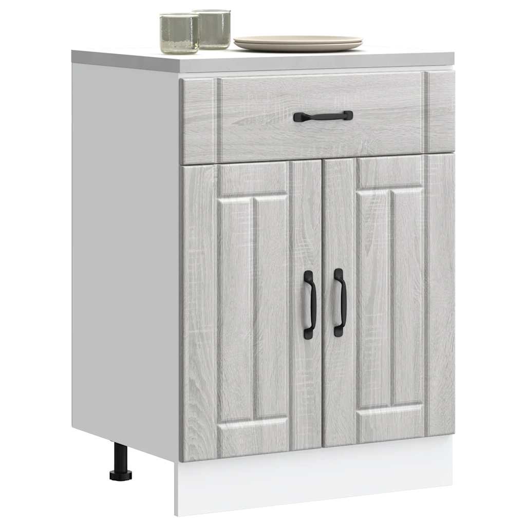 Onderkast Lucca bewerkt hout grijs sonoma eikenkleur is nu te koop bij PeponiXL, paradijselijk wonen!