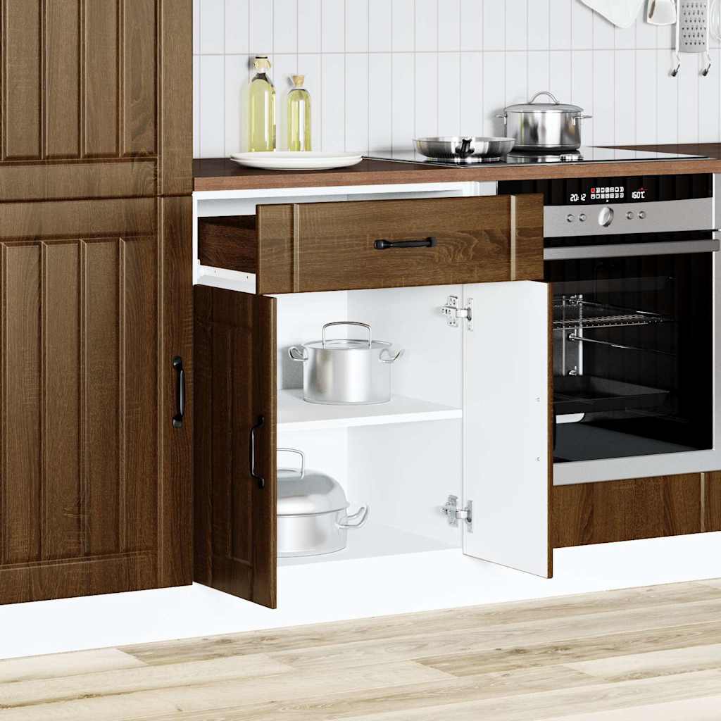 Onderkast Lucca bewerkt hout bruin eikenkleur is nu te koop bij PeponiXL, paradijselijk wonen!