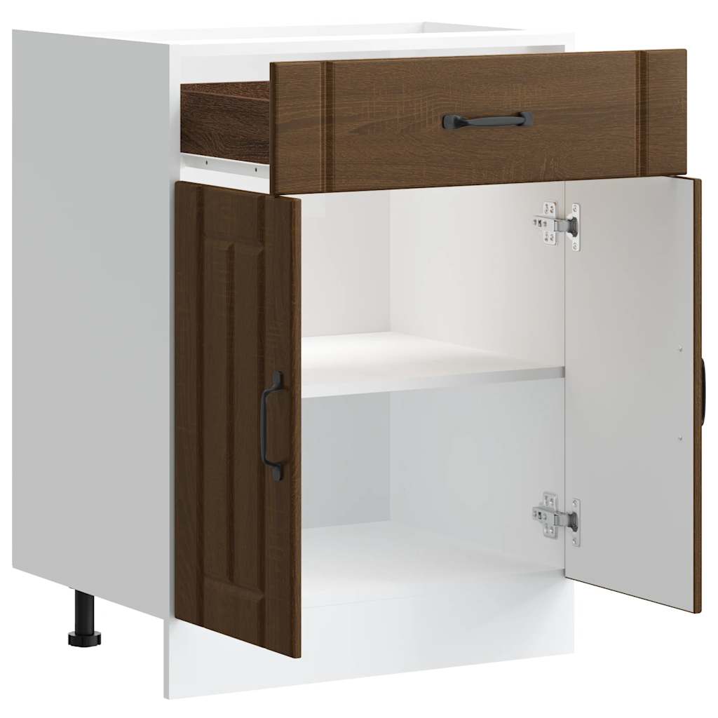 Onderkast Lucca bewerkt hout bruin eikenkleur is nu te koop bij PeponiXL, paradijselijk wonen!