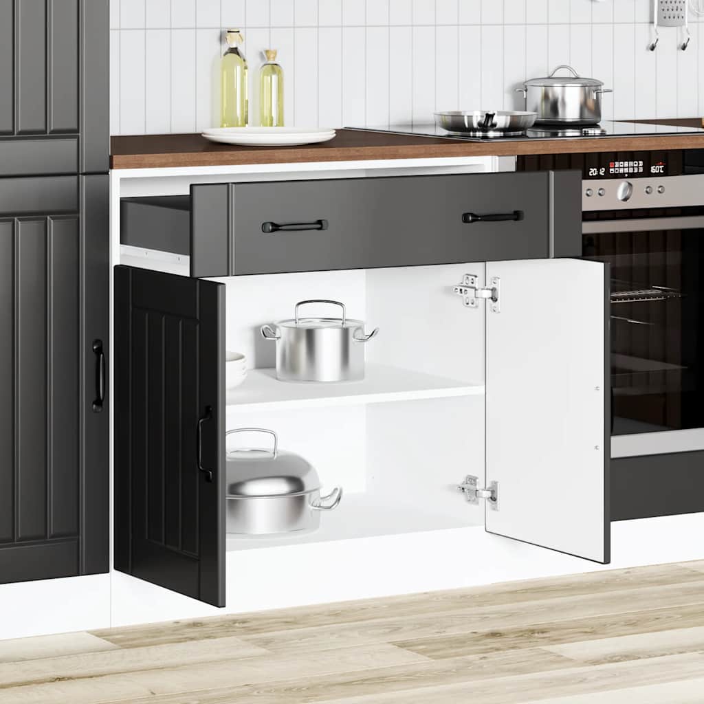 Onderkast Lucca bewerkt hout zwart is nu te koop bij PeponiXL, paradijselijk wonen!