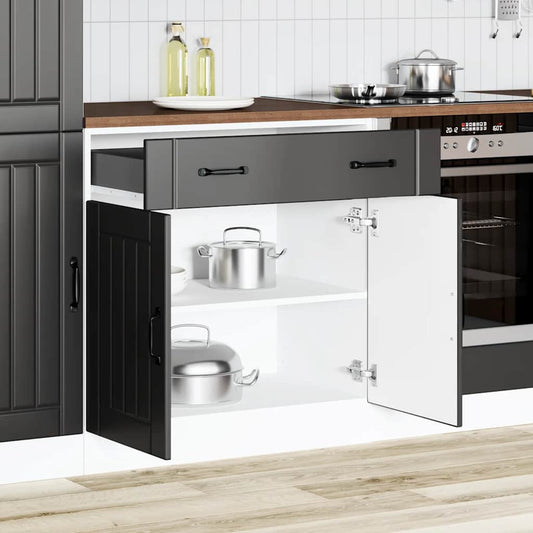 Onderkast Lucca bewerkt hout zwart is nu te koop bij PeponiXL, paradijselijk wonen!