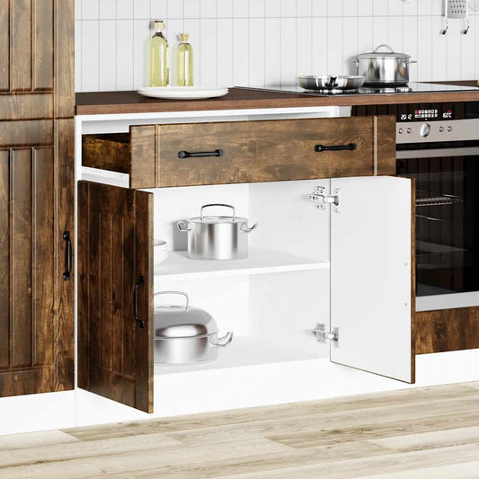 Onderkast Lucca bewerkt hout gerookt eikenkleurig is nu te koop bij PeponiXL, paradijselijk wonen!