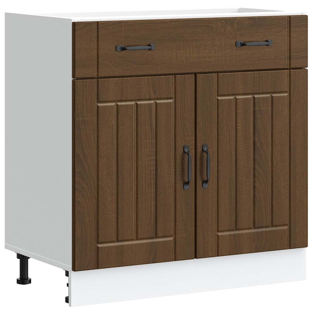 Onderkast Lucca bewerkt hout bruin eikenkleur is nu te koop bij PeponiXL, paradijselijk wonen!