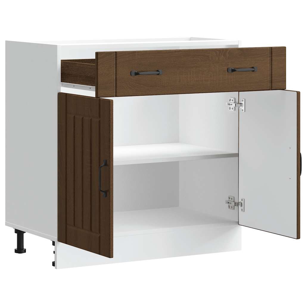 Onderkast Lucca bewerkt hout bruin eikenkleur is nu te koop bij PeponiXL, paradijselijk wonen!