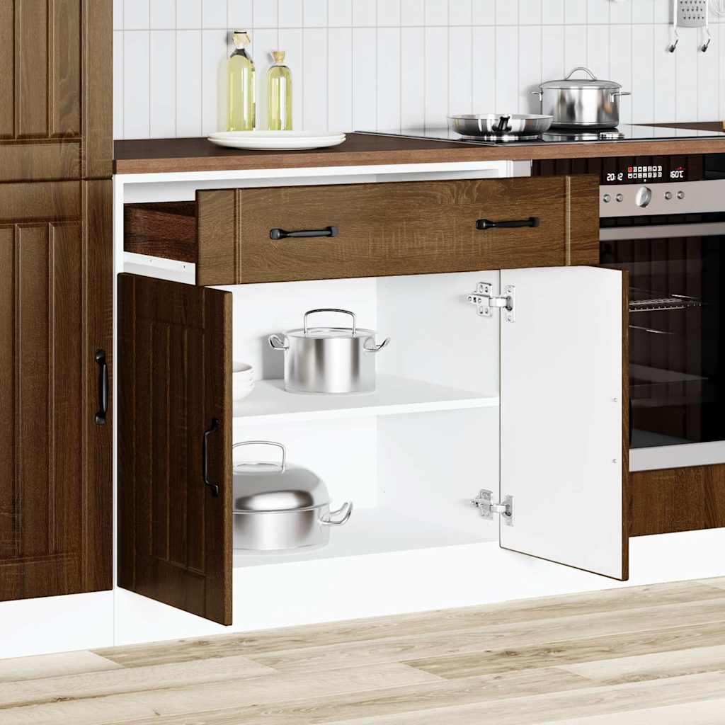 Onderkast Lucca bewerkt hout bruin eikenkleur is nu te koop bij PeponiXL, paradijselijk wonen!