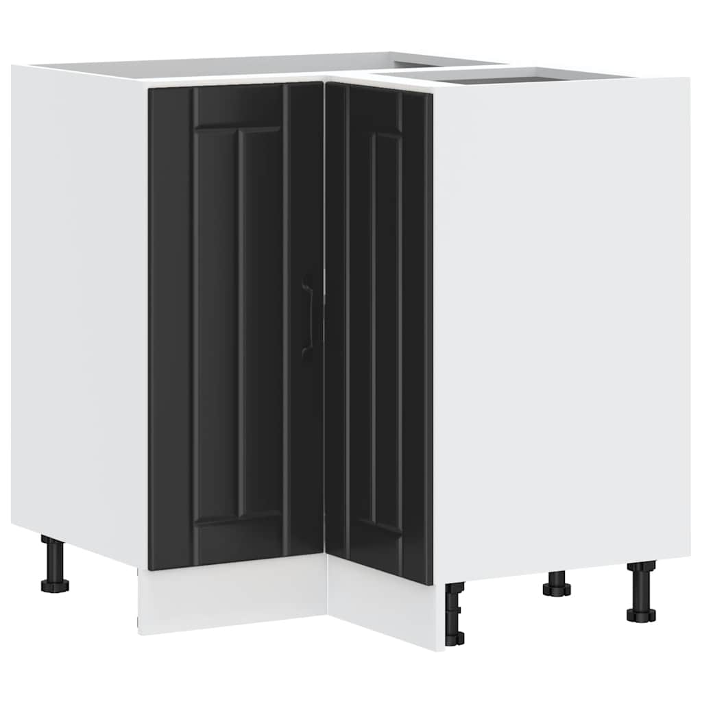 Keuken hoekonderkast Lucca bewerkt hout zwart is nu te koop bij PeponiXL, paradijselijk wonen!