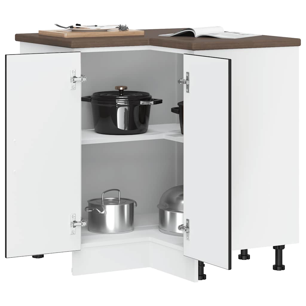 Keuken hoekonderkast Lucca bewerkt hout zwart is nu te koop bij PeponiXL, paradijselijk wonen!