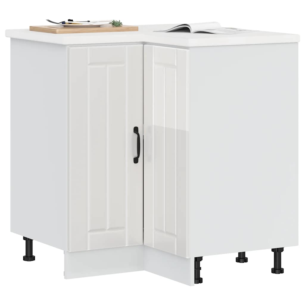 Keuken hoekonderkast Lucca bewerkt hout hoogglans wit is nu te koop bij PeponiXL, paradijselijk wonen!