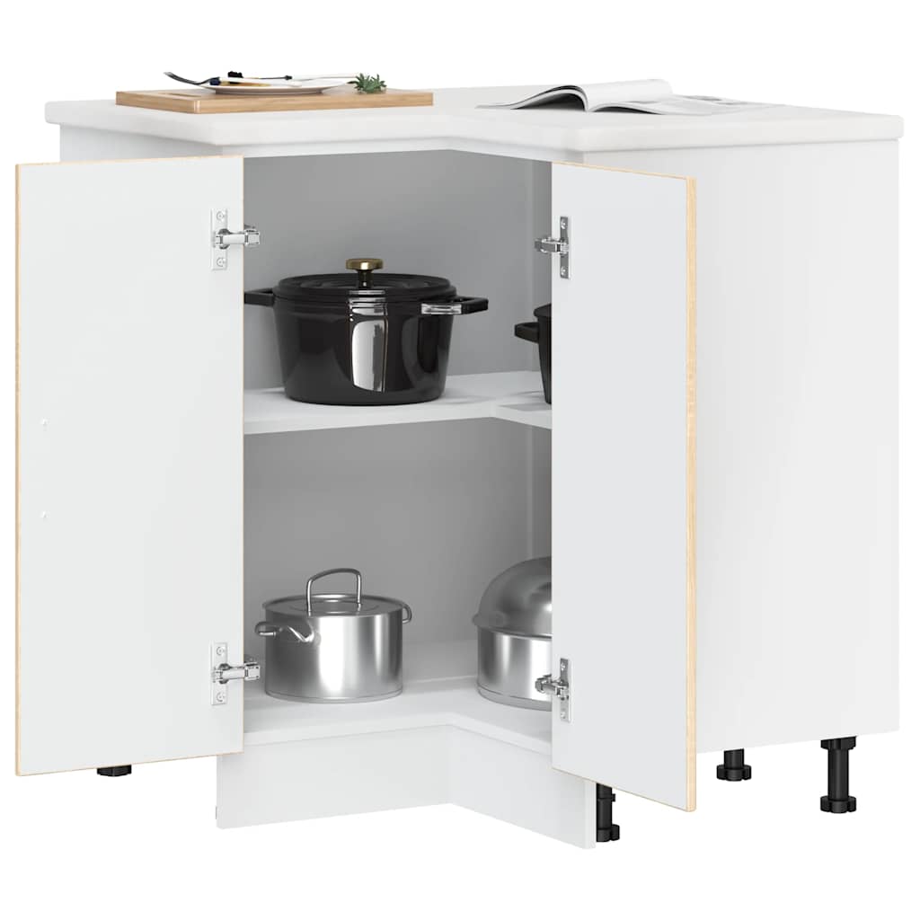 Keuken hoekonderkast Lucca bewerkt hout sonoma eikenkleurig is nu te koop bij PeponiXL, paradijselijk wonen!