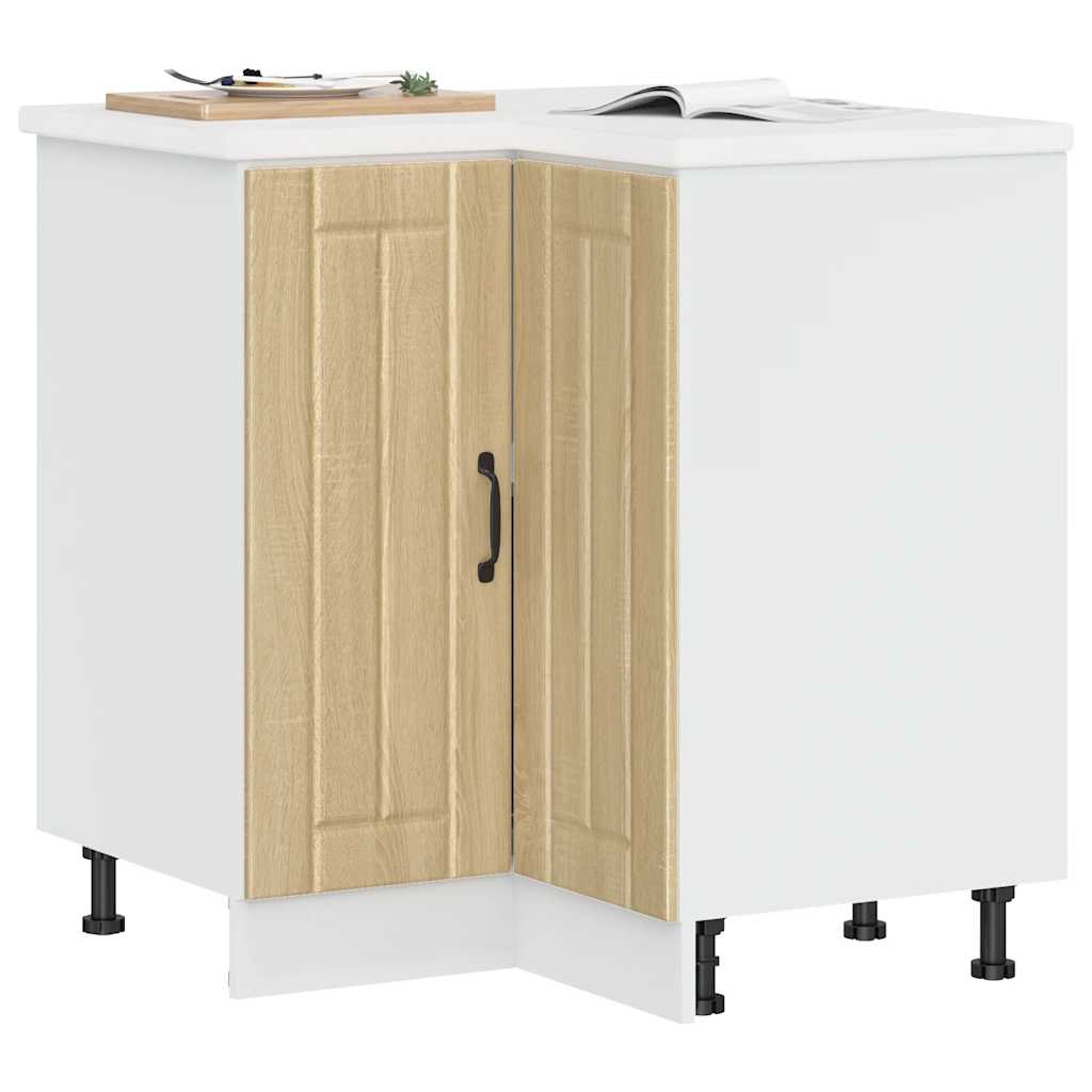 Keuken hoekonderkast Lucca bewerkt hout sonoma eikenkleurig is nu te koop bij PeponiXL, paradijselijk wonen!