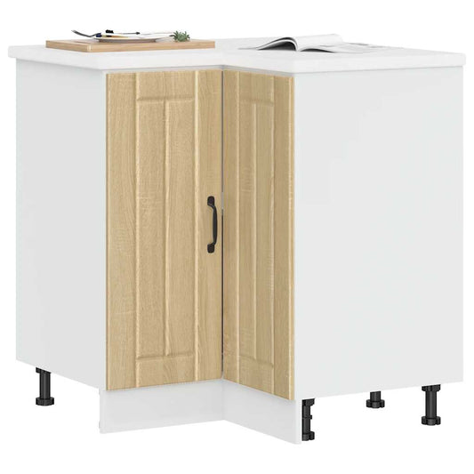 Keuken hoekonderkast Lucca bewerkt hout sonoma eikenkleurig is nu te koop bij PeponiXL, paradijselijk wonen!