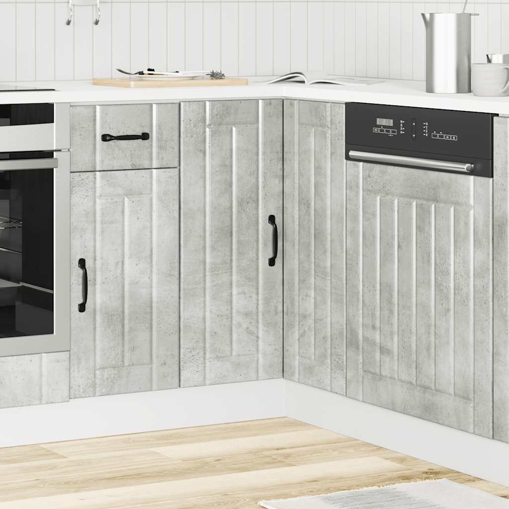 Keuken hoekonderkast Lucca bewerkt hout betongrijs is nu te koop bij PeponiXL, paradijselijk wonen!