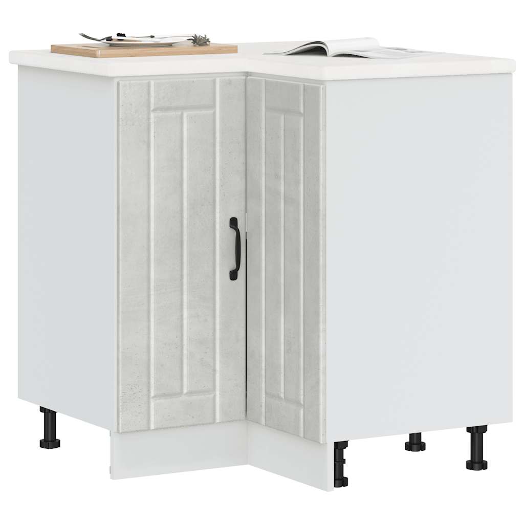 Keuken hoekonderkast Lucca bewerkt hout betongrijs is nu te koop bij PeponiXL, paradijselijk wonen!