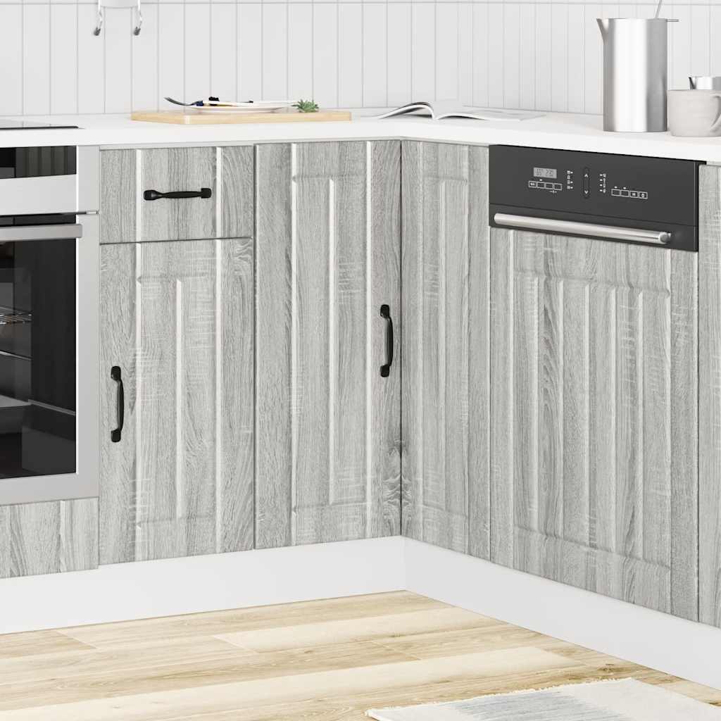 Keuken hoekonderkast Lucca bewerkt hout grijs sonoma eiken is nu te koop bij PeponiXL, paradijselijk wonen!