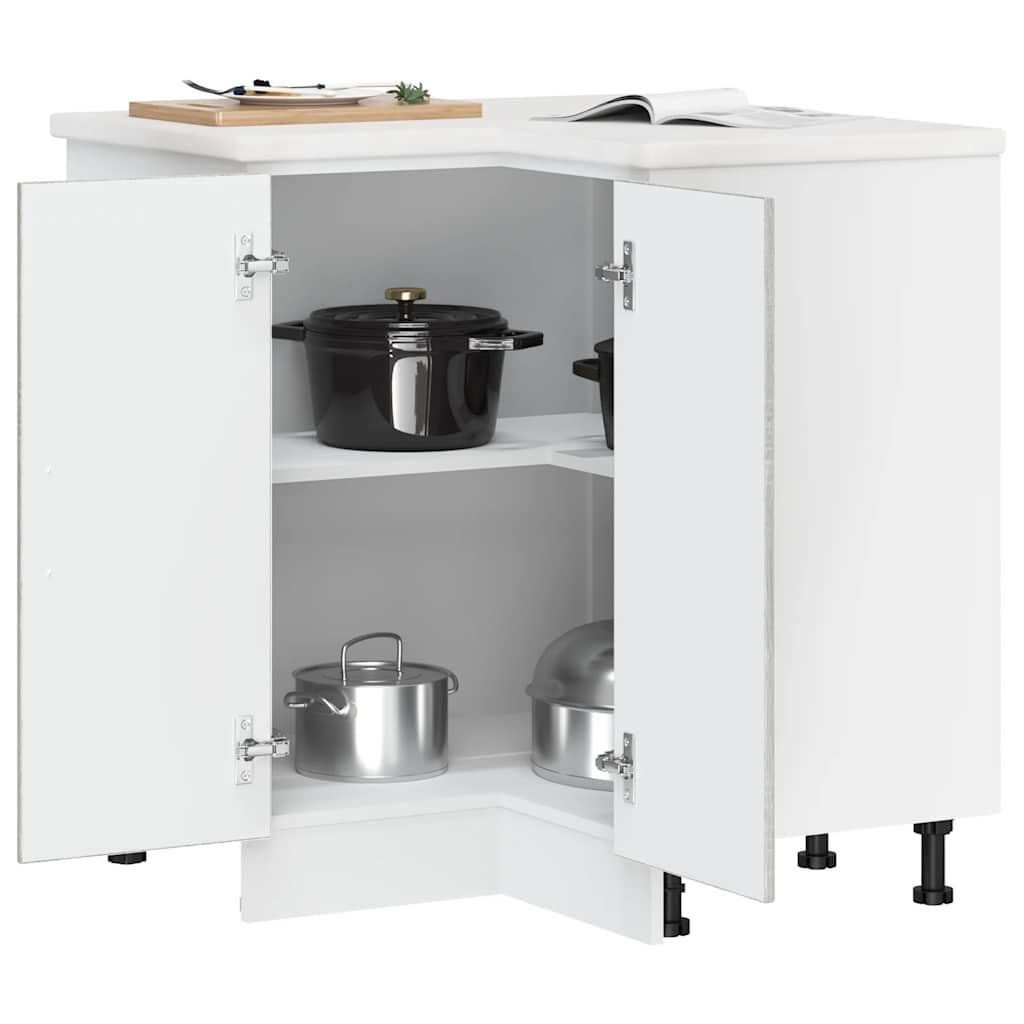 Keuken hoekonderkast Lucca bewerkt hout grijs sonoma eiken is nu te koop bij PeponiXL, paradijselijk wonen!