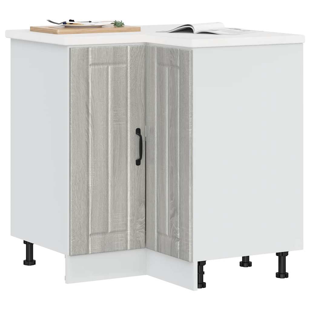 Keuken hoekonderkast Lucca bewerkt hout grijs sonoma eiken is nu te koop bij PeponiXL, paradijselijk wonen!