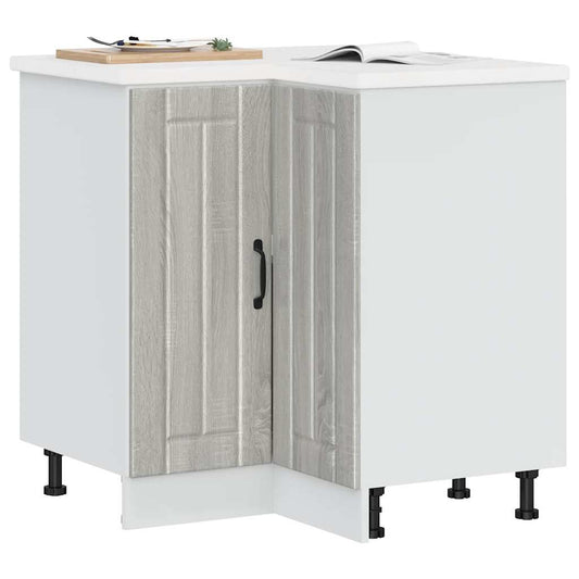 Keuken hoekonderkast Lucca bewerkt hout grijs sonoma eiken is nu te koop bij PeponiXL, paradijselijk wonen!