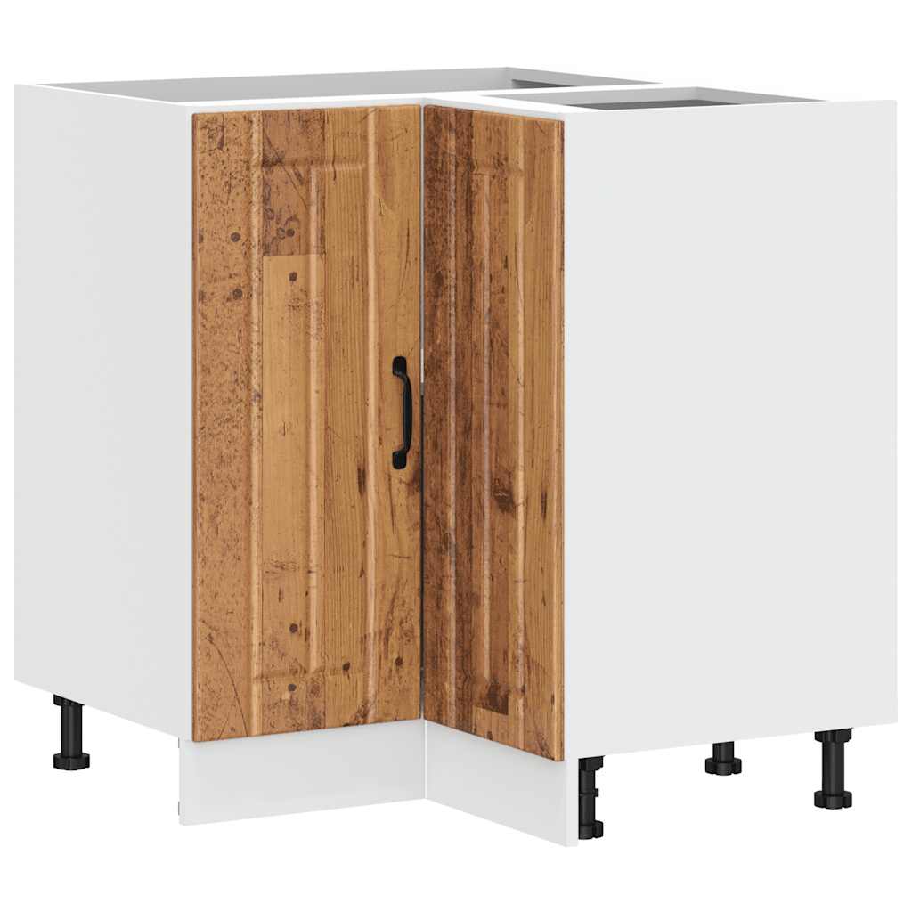 Keuken hoekonderkast Lucca bewerkt hout oud houtkleurig is nu te koop bij PeponiXL, paradijselijk wonen!