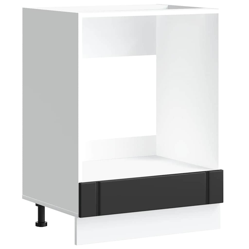 Ovenkast Lucca bewerkt hout zwart is nu te koop bij PeponiXL, paradijselijk wonen!
