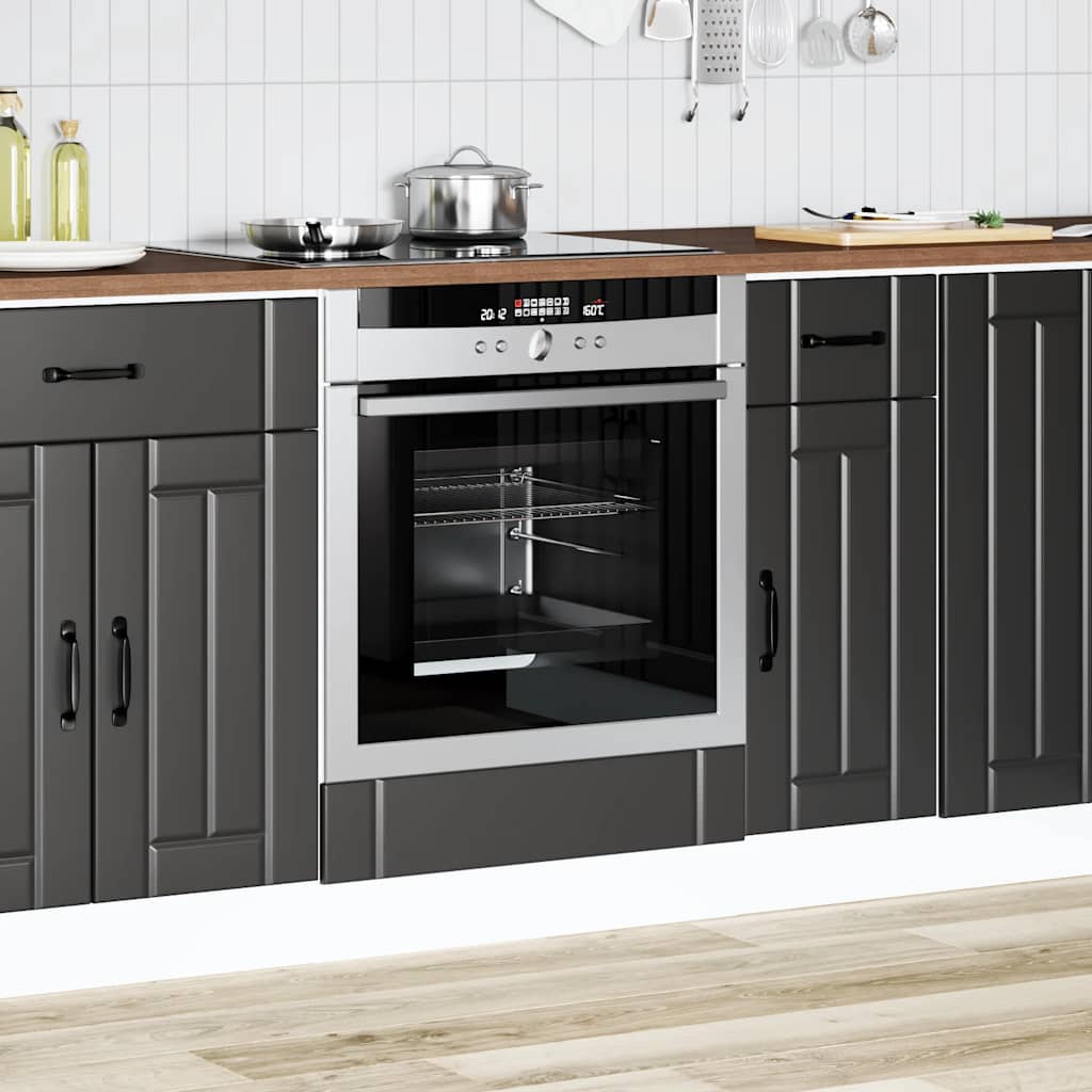 Ovenkast Lucca bewerkt hout zwart is nu te koop bij PeponiXL, paradijselijk wonen!