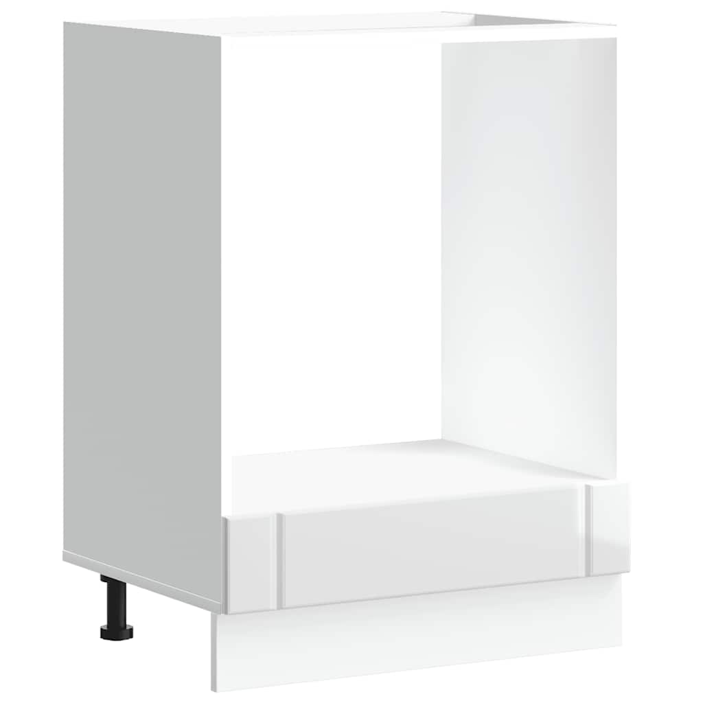 Ovenkast Lucca bewerkt hout hoogglans wit is nu te koop bij PeponiXL, paradijselijk wonen!