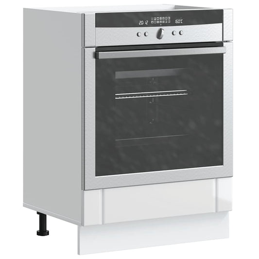 Ovenkast Lucca bewerkt hout hoogglans wit is nu te koop bij PeponiXL, paradijselijk wonen!