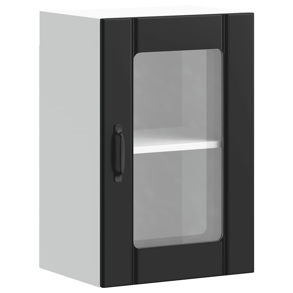 Keukenbovenkast met glazen deur Lucca zwart is nu te koop bij PeponiXL, paradijselijk wonen!