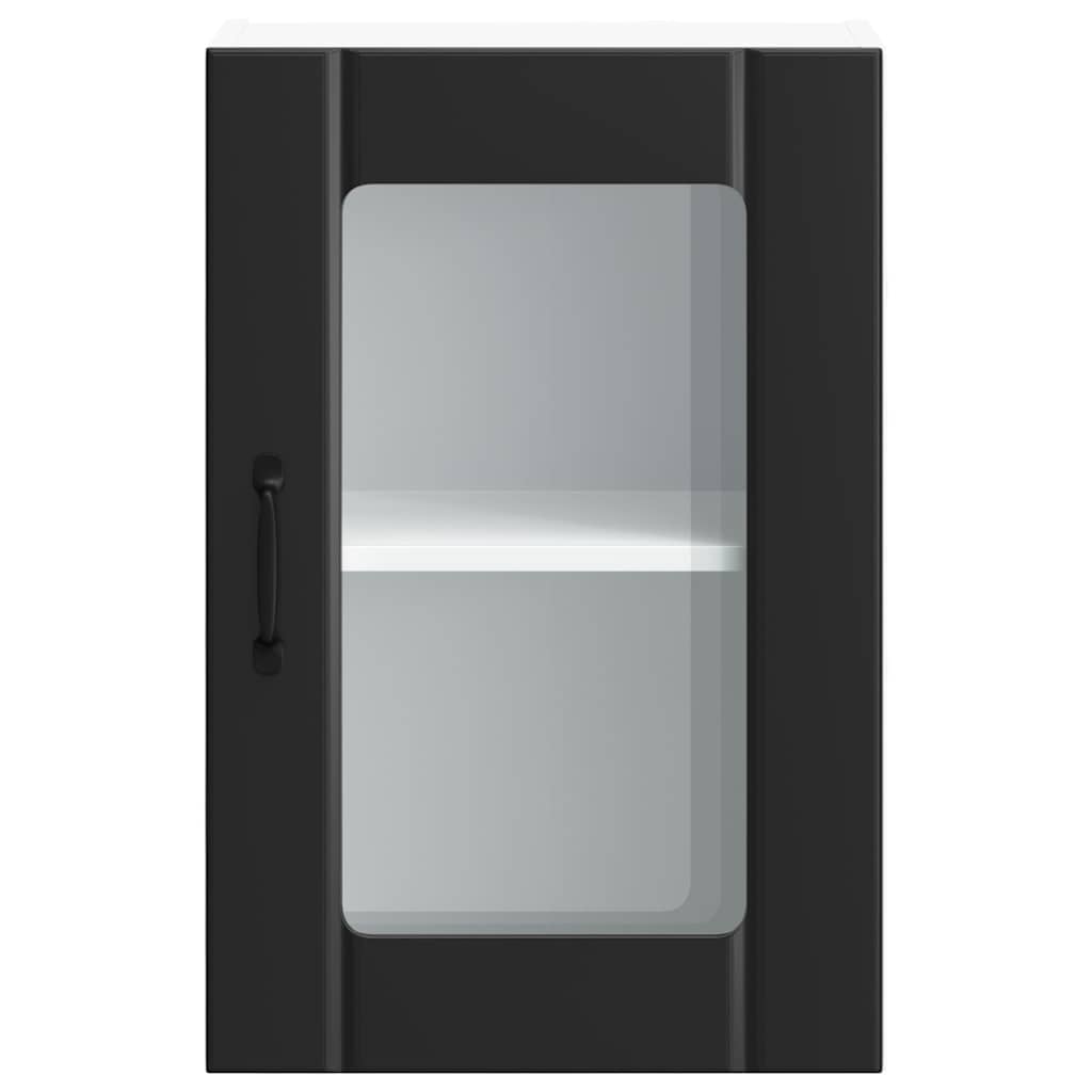 Keukenbovenkast met glazen deur Lucca zwart is nu te koop bij PeponiXL, paradijselijk wonen!