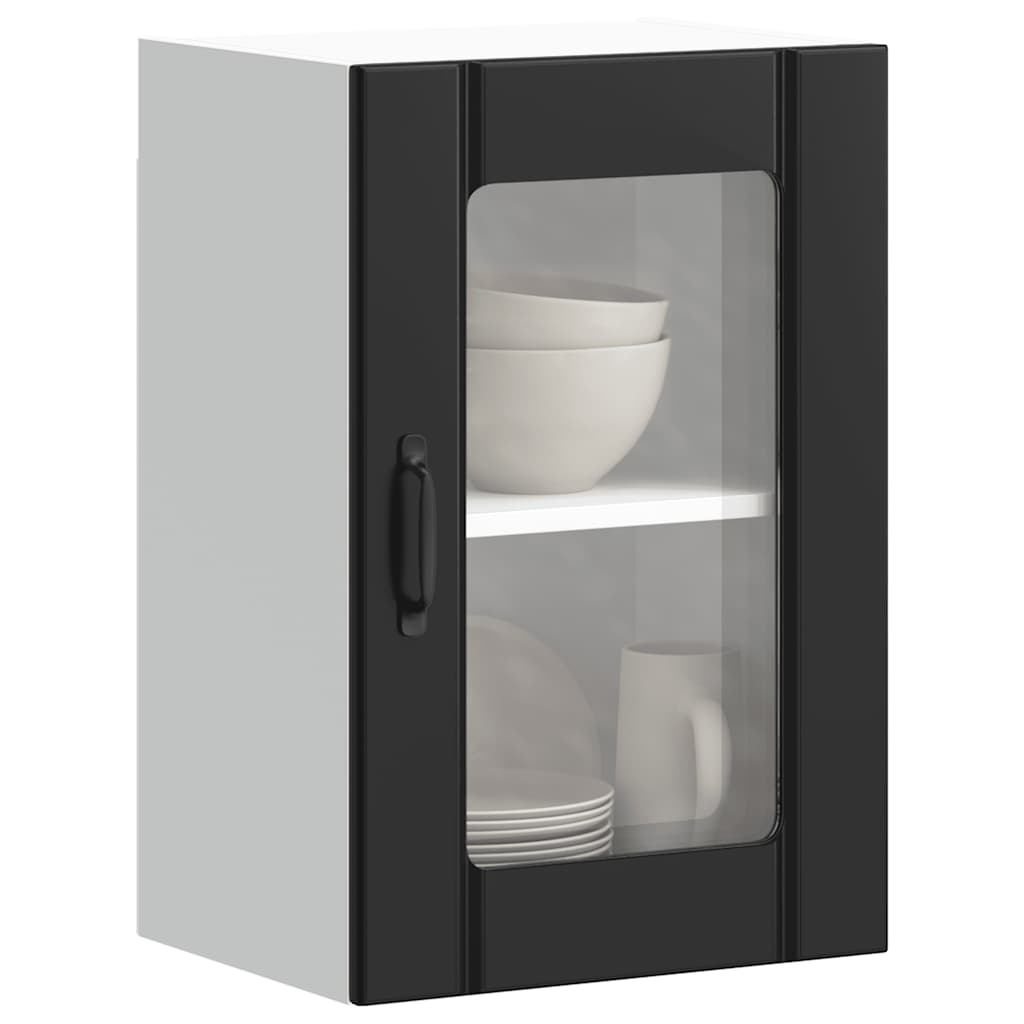 Keukenbovenkast met glazen deur Lucca zwart is nu te koop bij PeponiXL, paradijselijk wonen!