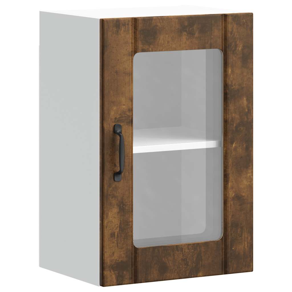 Keukenbovenkast met glazen deur Lucca gerookt eikenkleurig is nu te koop bij PeponiXL, paradijselijk wonen!
