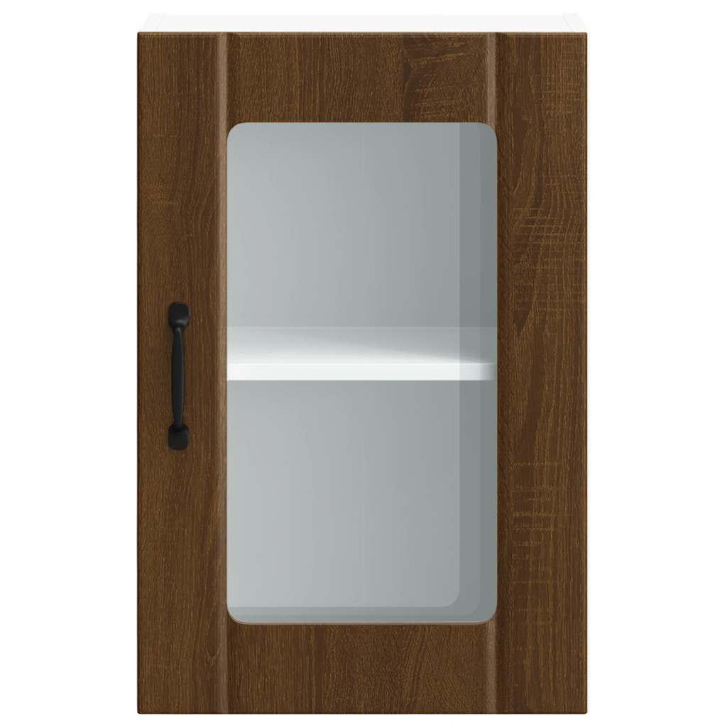 Keukenbovenkast met glazen deur Lucca bruin eikenkleur is nu te koop bij PeponiXL, paradijselijk wonen!