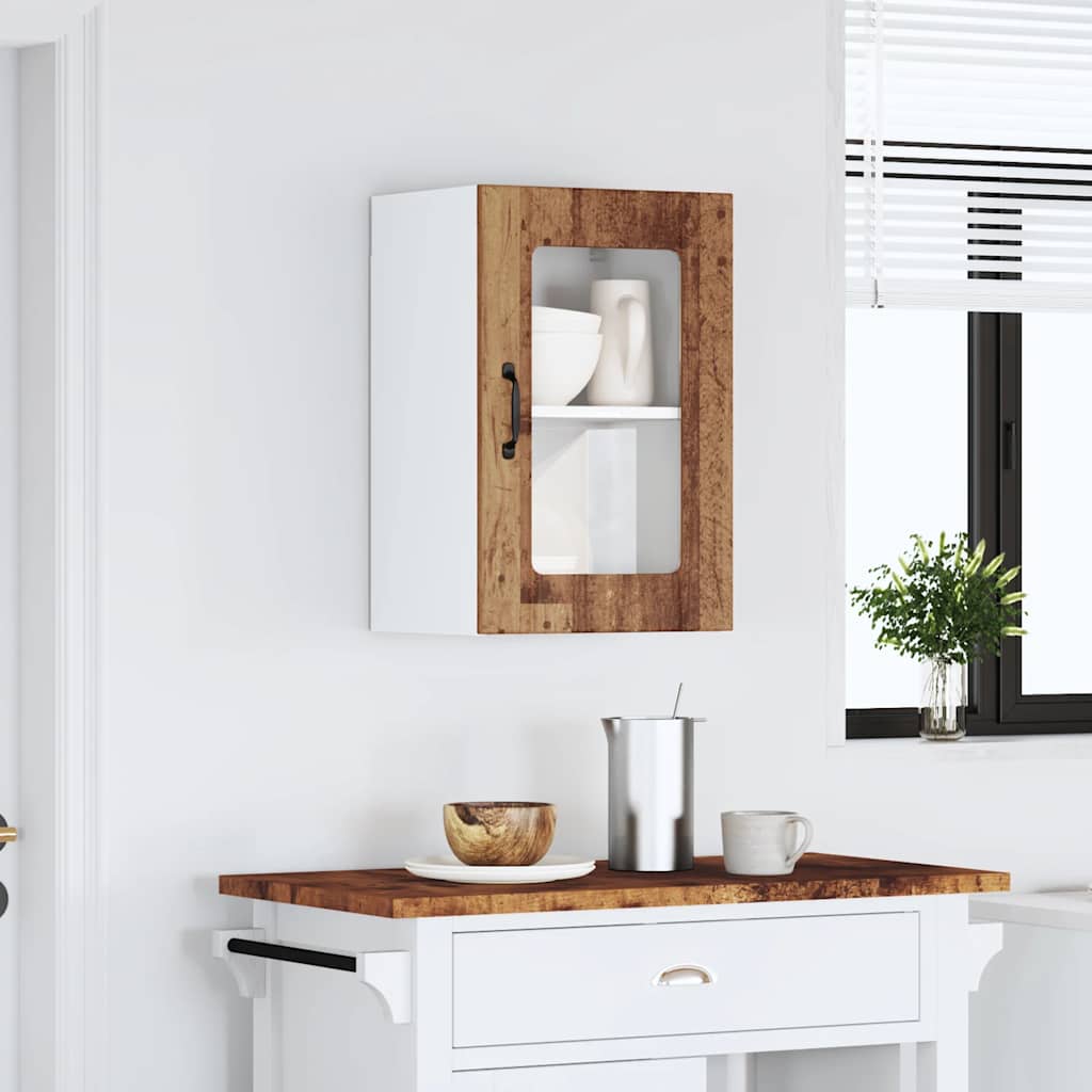 Keukenbovenkast met glazen deur Lucca oud houtkleurig is nu te koop bij PeponiXL, paradijselijk wonen!