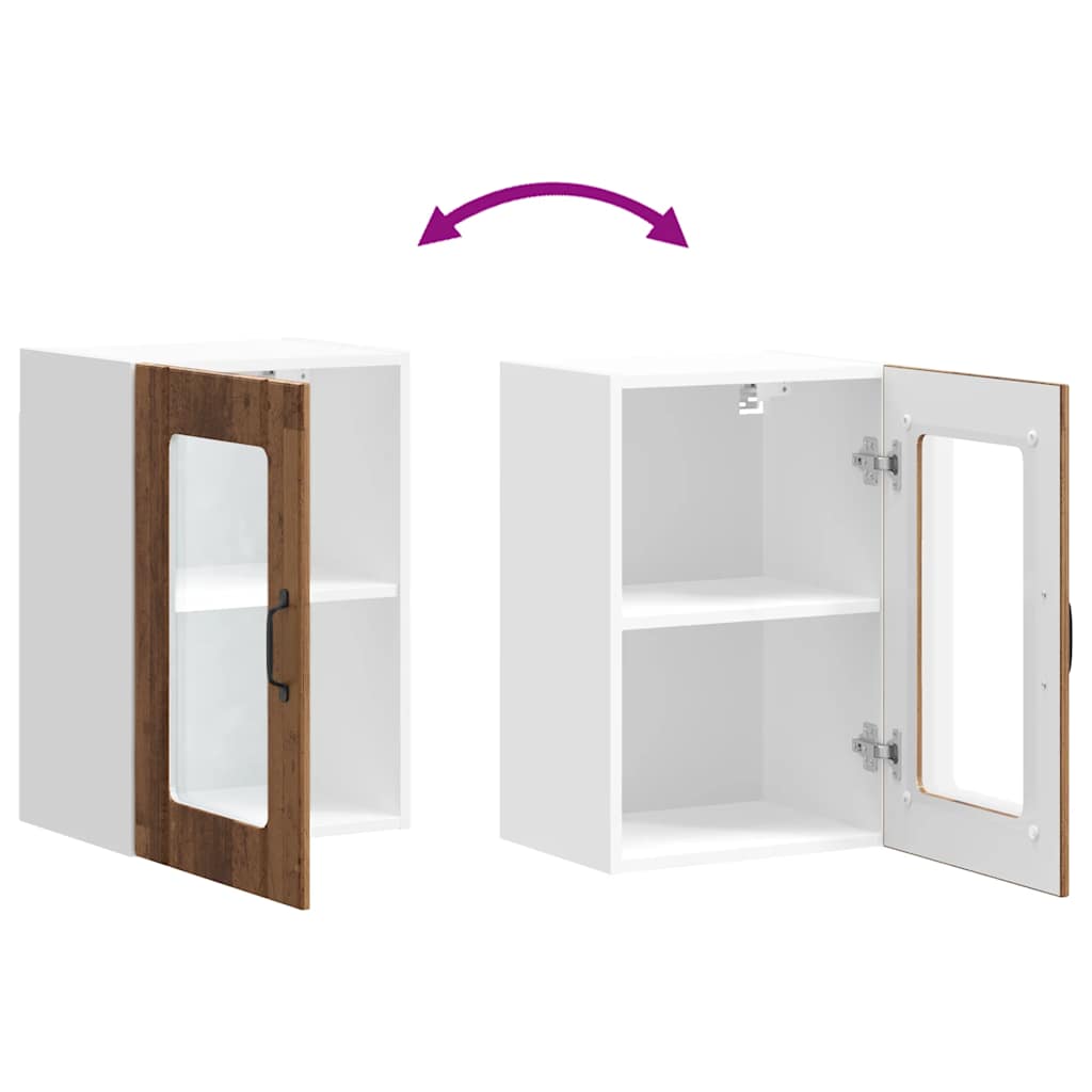 Keukenbovenkast met glazen deur Lucca oud houtkleurig is nu te koop bij PeponiXL, paradijselijk wonen!