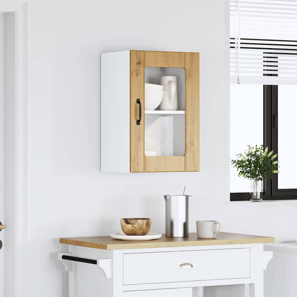 Keukenbovenkast met glazen deur Lucca artisanaal eikenkleur is nu te koop bij PeponiXL, paradijselijk wonen!