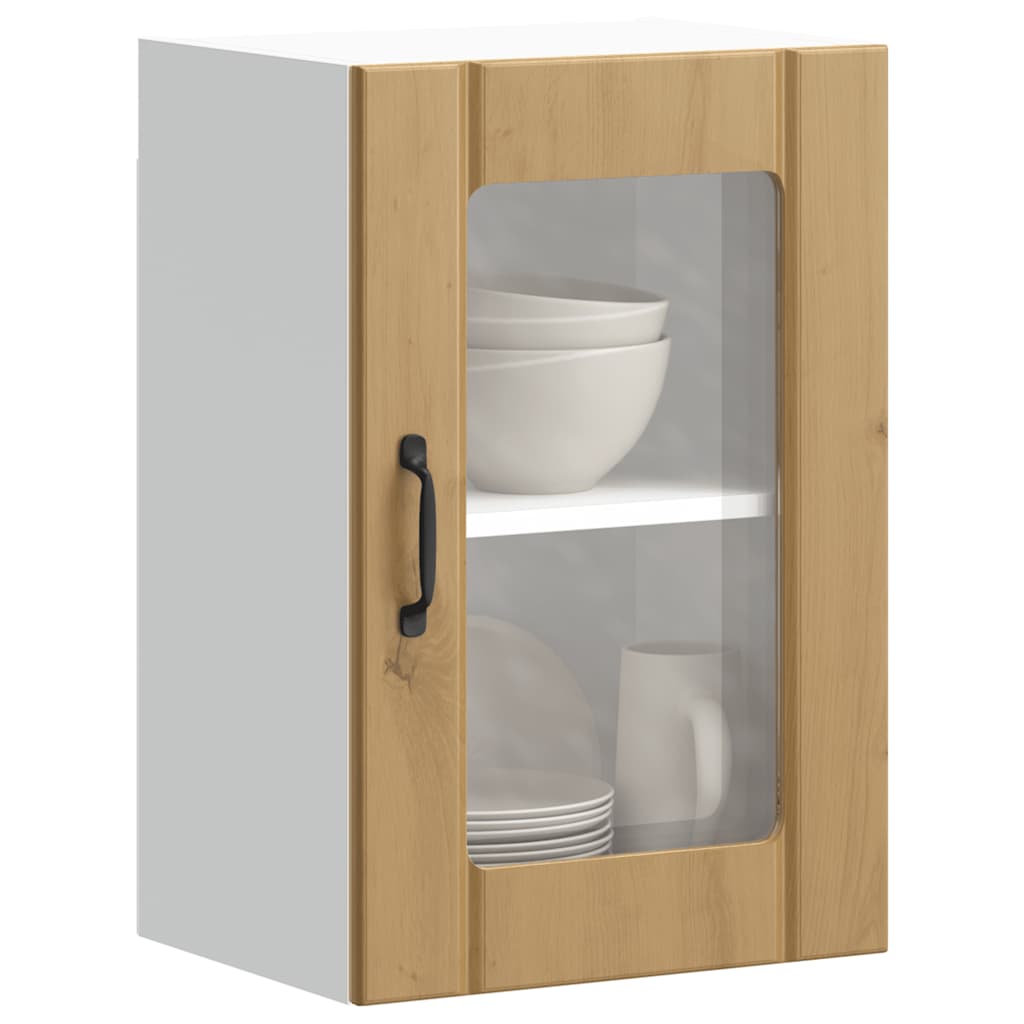 Keukenbovenkast met glazen deur Lucca artisanaal eikenkleur is nu te koop bij PeponiXL, paradijselijk wonen!