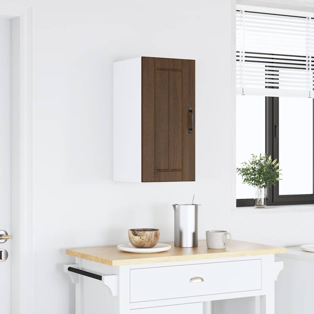 Keukenbovenkast Lucca bewerkt hout bruin eikenkleur is nu te koop bij PeponiXL, paradijselijk wonen!