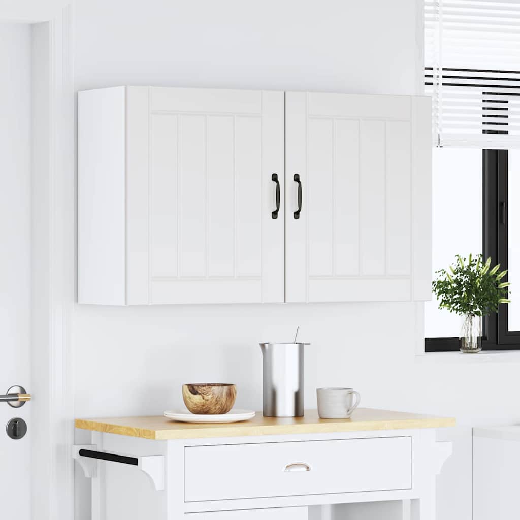 Keukenwandkasten 2 st Lucca wit bewerkt hout is nu te koop bij PeponiXL, paradijselijk wonen!