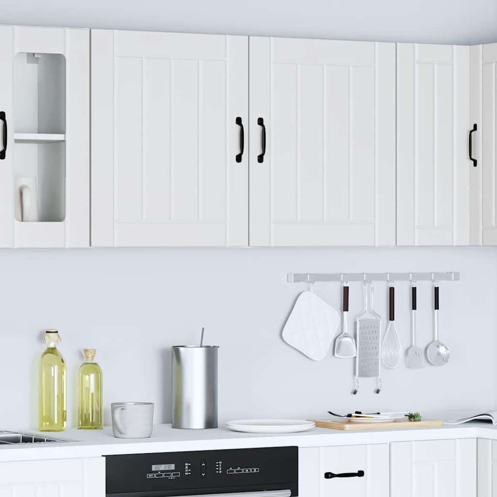 Keukenwandkasten 2 st Lucca wit bewerkt hout is nu te koop bij PeponiXL, paradijselijk wonen!