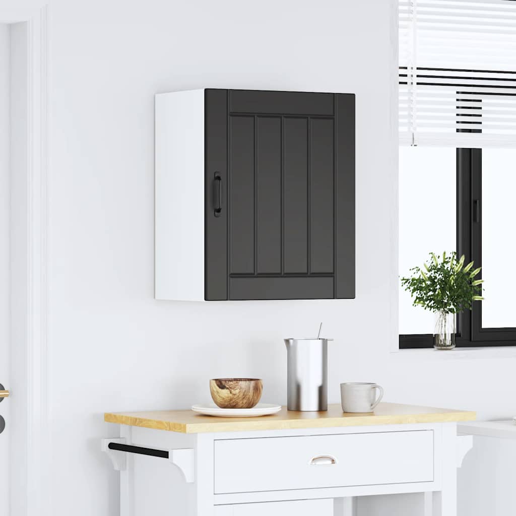 Keukenbovenkast Lucca bewerkt hout zwart is nu te koop bij PeponiXL, paradijselijk wonen!