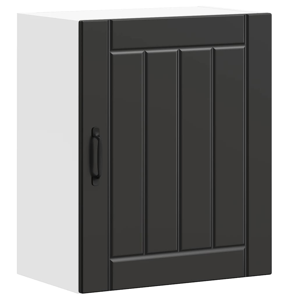 Keukenwandkasten 2 st Lucca zwart bewerkt hout is nu te koop bij PeponiXL, paradijselijk wonen!