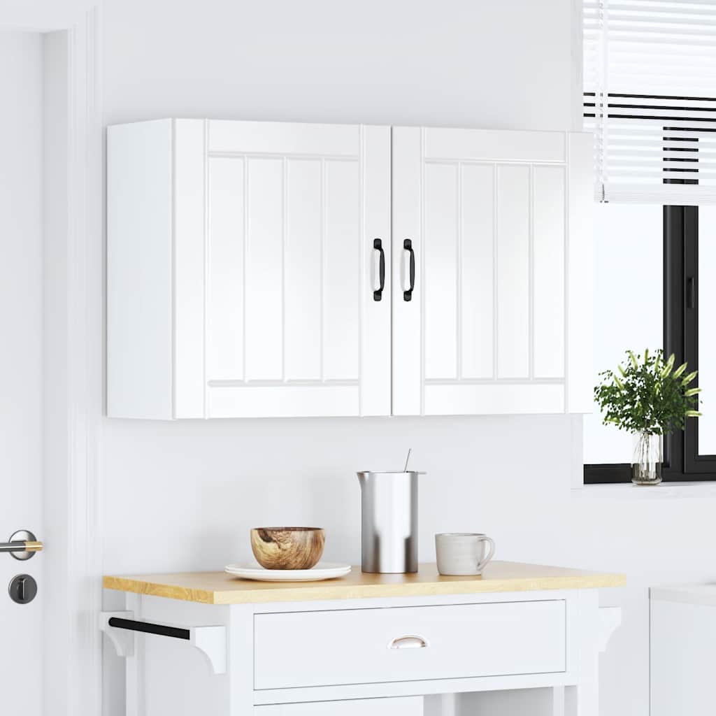 Keukenwandkasten 2 st Lucca hoogglans wit bewerkt hout is nu te koop bij PeponiXL, paradijselijk wonen!
